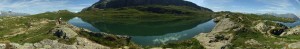 Panorama de montagne avec lac