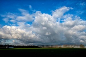 Paysage de campagne et nuages